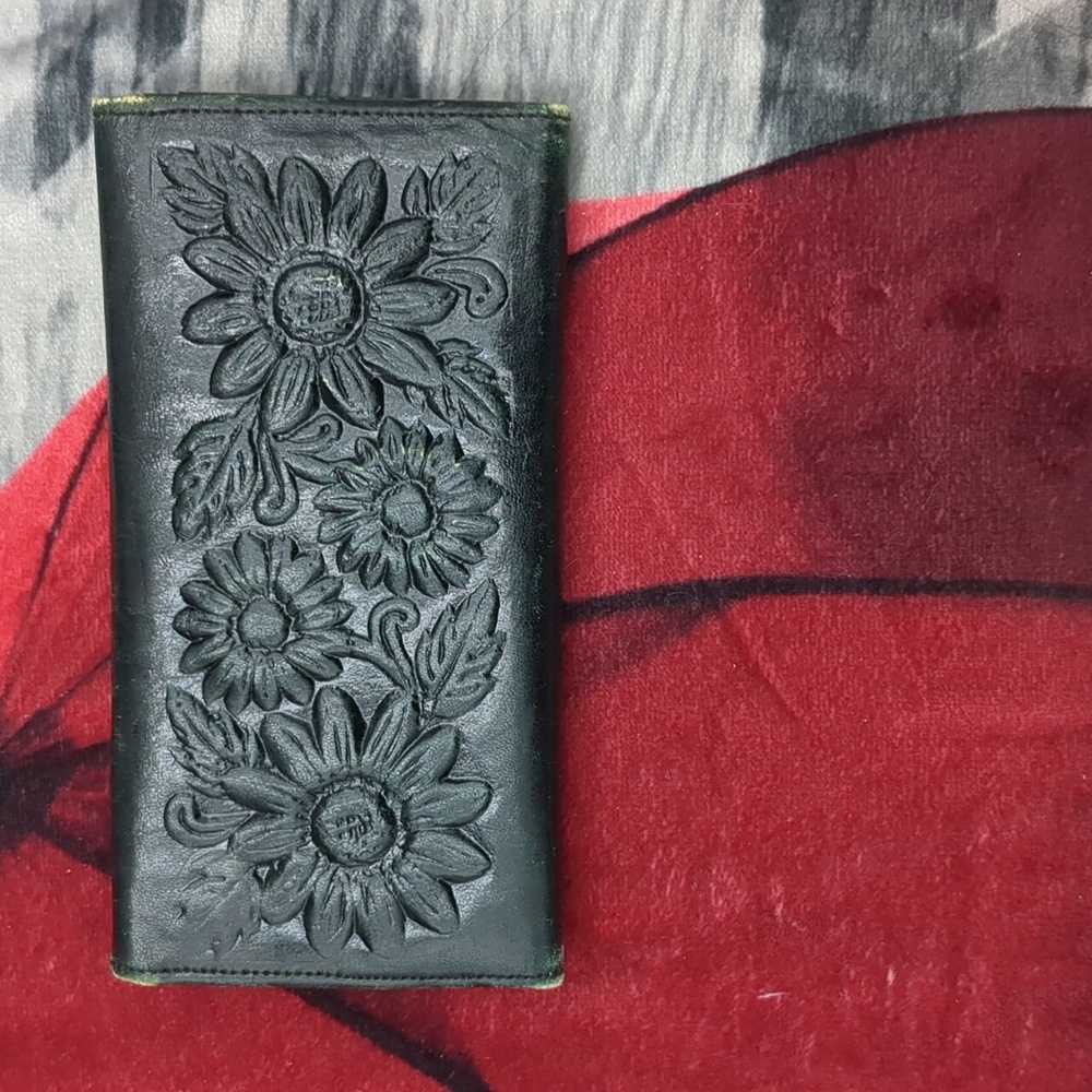 Floral Mexican Leather Wallet - Picture 10 of 12